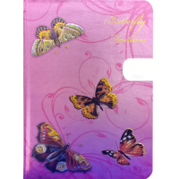 Бизнес-блокнот А5 56л "Бабочка" линия, обложка 7БЦ, на магнитной застежке, 4 вида Y6240-17