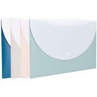 Папка-конверт на кнопке А4 0,18мм с расширением, 4 цвета EF763