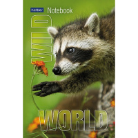 Блокнот А6 40л "Premium.Дикий мир" клетка гляневая ламинация, склейка, 3 дизайна 077051