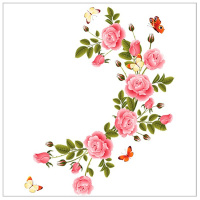 Салфетка для декупажа 33х33мм 1шт Цветы Y6784-18