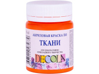 Краска акриловая по ткани 50мл оранжевая Декола 4128315