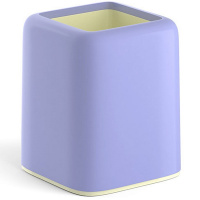 Подставка д/канц.принадлежностей "Forte Pastel" 18,5х9х16,5см пластик, фиолетовая с желтой вставкой