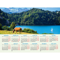 Календарь настенный листовой 2026 "Дух свободы" 598х450мм Кл2_34311/092213