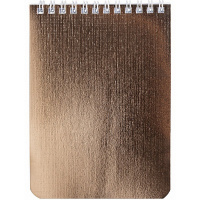 Блокнот А5 80л клетка на спирали, бумвинил металлик золото 80Б5бвВ1гр