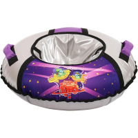 Санки-ватрушка 85см "Пришельцы" баклажан/серебристый, ткань Оксфорд, автотент пвх D-850/ТБ1КР-85/П2