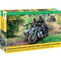 Модель "Немецкий мотоцикл Zundapp K800 с коляской и экипажем" 6,2см 108 деталей 1/35 3717