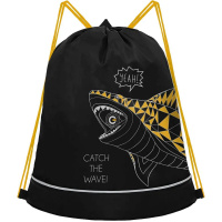 Сумка для сменной обуви 38х50х11см "Shark" черная/желтая 1 отделение 1 карман OM-41-9/1