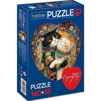 Пазлы 140+38 эл. "Premium. Два сердца. Сказочные коты" А4 4 картинки в 1 коробке 094592