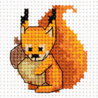 Набор для вышивания "Бельчонок" 8х9см (канва, нитки, игла, схема) 8-336