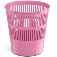 Корзина д/бумаг 9л круглая сетчатая пластик розовая "Pastel" 55926