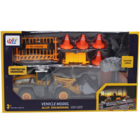 Набор машин "Строительная техника" пластик 30х18,5см (экскаватор 13см, знаки) LT001304