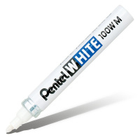 Маркер перманентный "Pentel  X100W-M" белый, толщина линии 3,9 мм для грубых поверхностей X100W-M