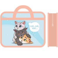 Папка с ручками 33х26х12см "Три котика" пластик ПМ-А4-251