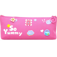 Пенал "So Yummy" 21х9х4см треугольный, 1 отделение, текстиль, с аппликацией, малиновый BH2287