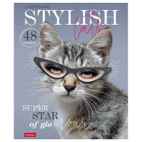 Тетрадь А5 48л клетка "Волшебные очки" на скобе выборочный лак 5 дизайнов 072749