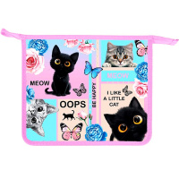 Папка на молнии А5 "Cat day" 240х205х65мм 2 отделения пластик AMc_02023/090210