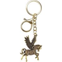 Брелок "Волшебный пегас" 4,5х6,5 см со стразами, металл Т-2642