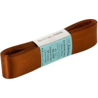 Лента упаковочная атласная 2,5см х 5,4м темно-коричневая №098 AL-25P