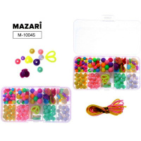 Набор бусин для творчества 13х6,5см, размер ассорти, в пластиковом футляре M-10045