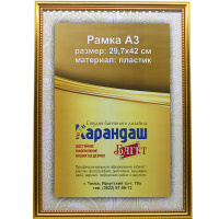 Рамка для фото 29,7х42см пластик, золото 19мм