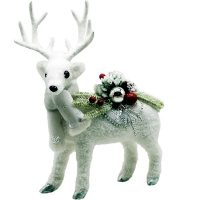 Сувенир Олень 33х26см новогодний белый Y10083-24