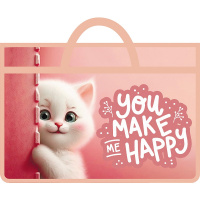 Папка с ручками А3 470х335х50мм "Кочашьи прятки" на молнии пластик ПМ-А3-26