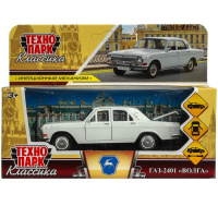 Машина "Газ-2401 Волга" белая, инерционная, металл 12см (открывающиеся двери) 2401-12-WH