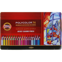 Карандаши 36 цветов "Polycolor" шестигранные дерево, металл 3825