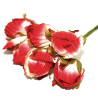 Цветок декоративный Роза 2,5см красный 6шт/уп. Y4831-17