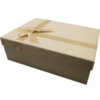 Коробка подарочная с бантом "Бежевая" 26х19х8см, картон 11488-24