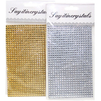 Наклейки Стразы 20х10см 2 цвета (золото/серебро), 1 размер, 1 вид Y9030-19