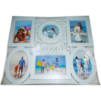 Рамка для фото 43х35см пластик, 6 фотографий белая Y6486-18