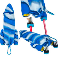 Пенал "Rocket" 20x6,5x6,5см, силикон, с карабином, 2 точилки, серо-синий 7027019