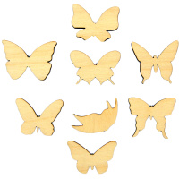 Набор миниатюр "Бабочки" 3-5см 8шт фанера 3мм 970014