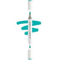 Маркер акриловый двусторонний "Сонет" зелёный кобальтовый, пулевидный наконечник/кисть 273-B627