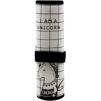 Пенал-скрутка 23,5х19см "Lama Unicorn" на кнопке, белый ассорти, текстиль BB2383