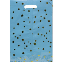 Пакет подарочный "Звезды" 17,5х25см фольга голубой Y9006-19