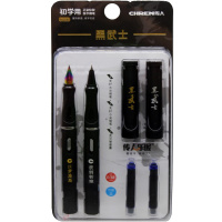 Ручка перьевая 0,38мм 2шт. синяя, черный корпус, 2 картриджа, 2 наконечника 6386/11734-24