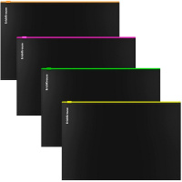 Папка на молнии A4 "Matt Accent" полипропилен, черная, 4 цвета молнии 54953