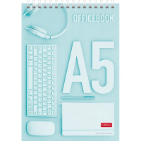 Блокнот А5 80л "Офис в стиле вайб" клетка на спирали, жесткая подложка, 2 дизайна 081839