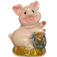 Статуэтка Поросёнок на подкове 4см 4 вида Y6454-18