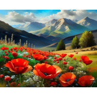 Живопись по номерам (акрил) 40х50см "Горные маки" сложность 4, холст на подрамнике МСА1989