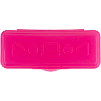 Пенал "Цветик" 20,5х7,5х4см прямоугольный, одностворчатый, малиновый, пластик 171363п