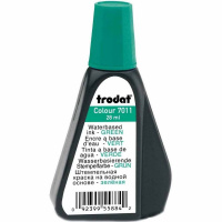 Краска штемпельная зеленая 28мл, на водной основе 7011