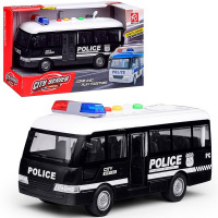 Автобус "Полицейская служба" инерционный на батарейках, пластик (свет, звук) RJ5512B