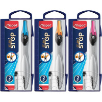 Циркуль "Study stop" + набор грифелей, в пластиковом футляре, 3 цвета 195110