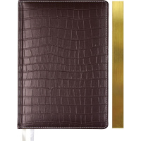 Ежедневник 2027 B6 "Wild" 336стр., темно-коричневый, золотой срез, искусственная кожа с поролоном
