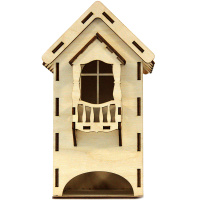 Заготовка для декорирования "Чайный домик с балконом" 9,5х10х21см, фанера 3мм