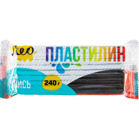 Пластилин "Учись" 240гр черный, в пакете LNMC-240