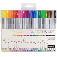 Набор капиллярных ручек 24цв 0,4мм "Sketch&Art" шестигранные, блистер с европодвесом 36-0013